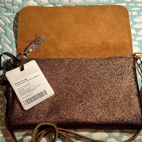NWT MARLON PURSE MADE IN ITALY BRONZE METALLIC - Picture 3 of 10